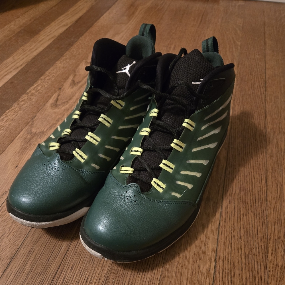 Green and Black High-Top Sneakers